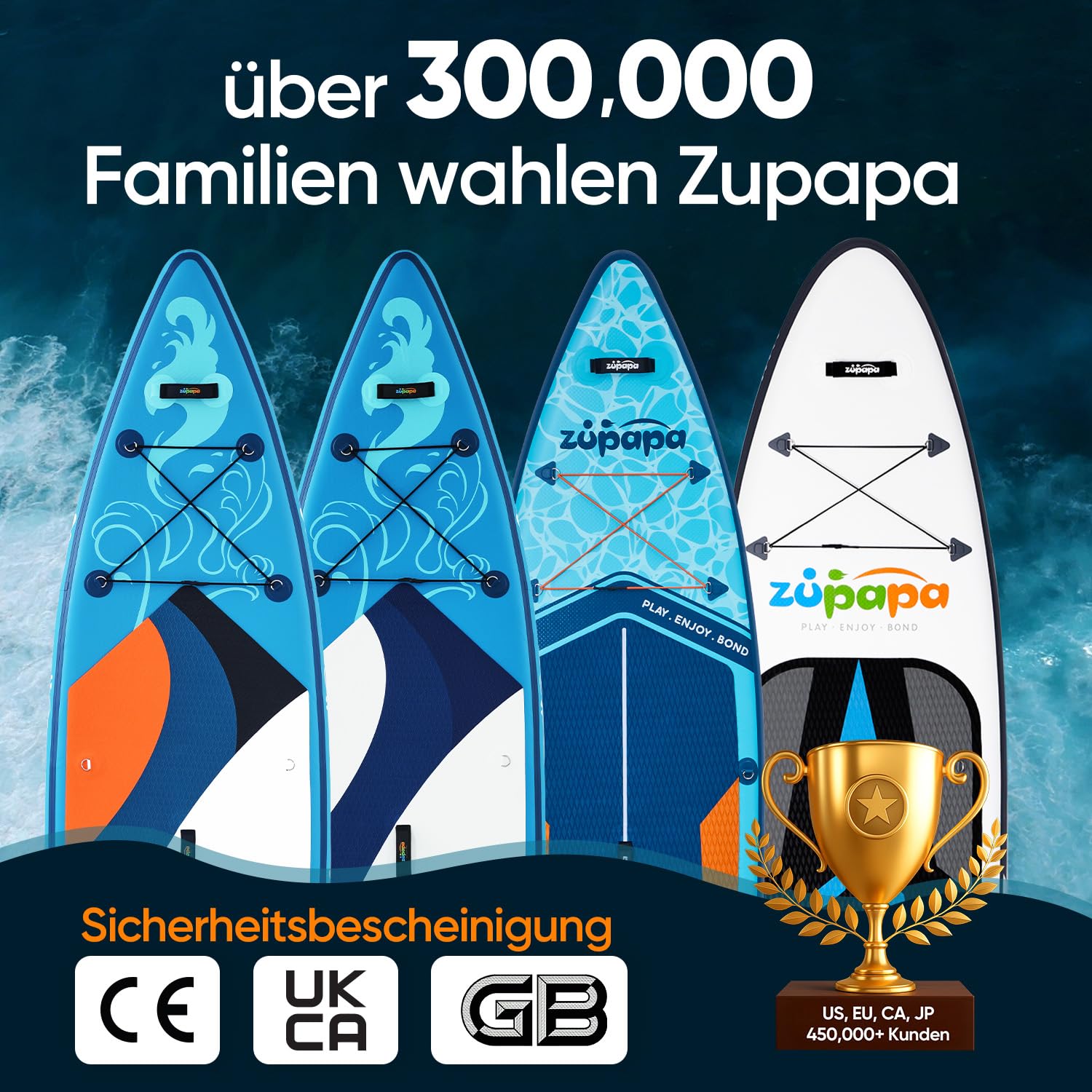 Zupapa 320cm Stand Up Paddling Board, 82cm Breite SUP Board Set | Aufblasbares Stand Up Paddle Board mit Kajak Sitz | Komplettes Zubehör