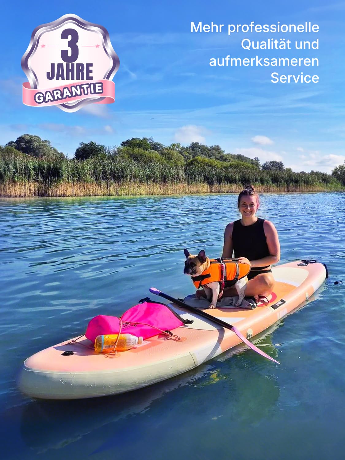 Niphean SUP Board 305 cm – aufblasbares Paddleboard mit Balancierflügel & robustem Zubehör, für Erwachsene, auch als Yoga SUP nutzbar