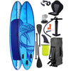 BRAST SUP Board Shark 320×81×15 cm – aufblasbares Paddle Set mit 2in1 Paddel, Kajak-Sitz, Zubehör & 5 Jahren Garantie, 8 Designs