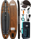 BEYOND MARINA SUP Board 320×81×15 cm – aufblasbares Paddleboard mit Sitz, 2-in-1 Paddel, Pumpe, Rucksack & Leash, Design Holzmaserung