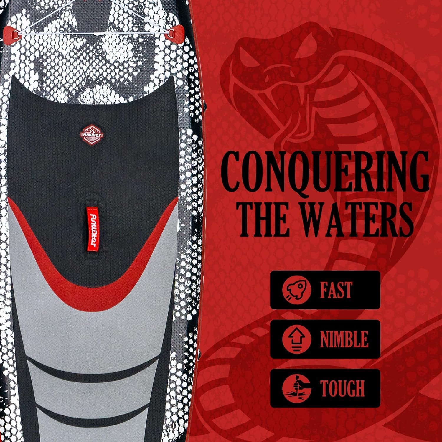 FunWater SUP Board 10'6" & 11'6" – aufblasbares Stand-Up-Paddle mit Flossen, Leash, Pumpe, Paddel & Rucksack, für alle Könnensstufen