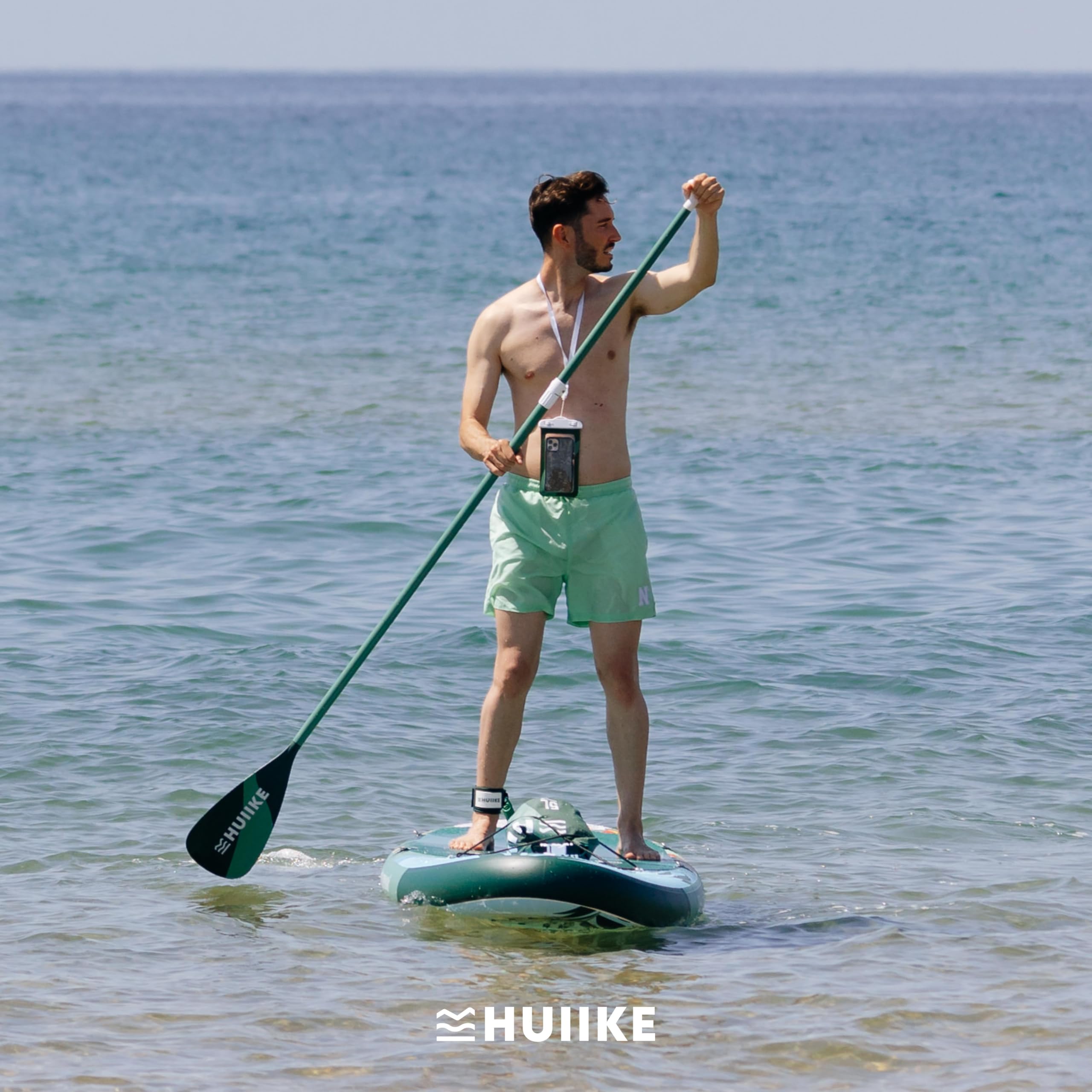 HUIIKE SUP Board 305×84×15 cm – aufblasbares Paddleboard mit Paddel, Finnen & Pumpe, stabiles Board bis 130 kg
