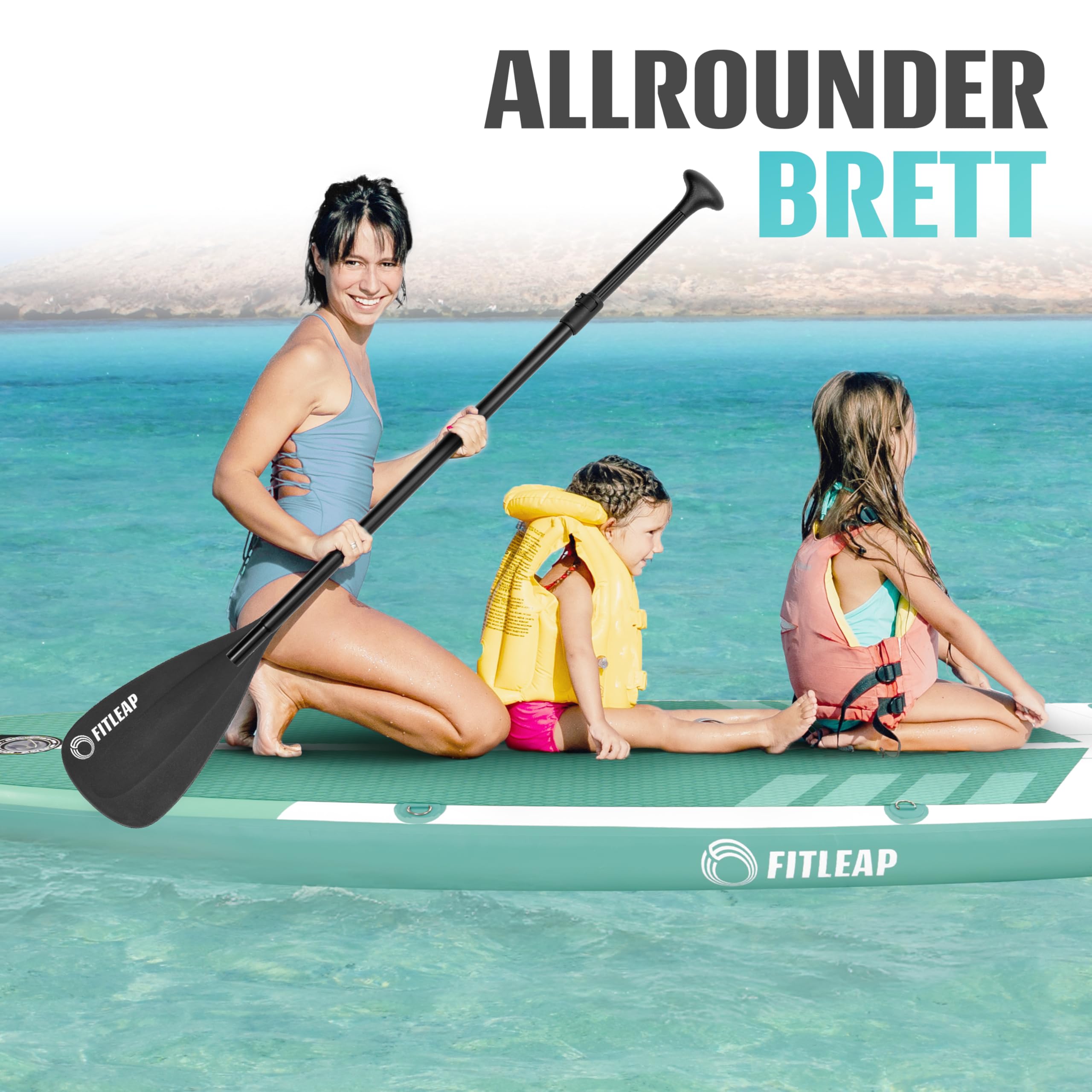 Fitleap Premium SUP Board – aufblasbares Paddleboard Set mit Pumpe, Paddel & Rucksack, für Anfänger & Profis, ideal für Yoga & Wassersport