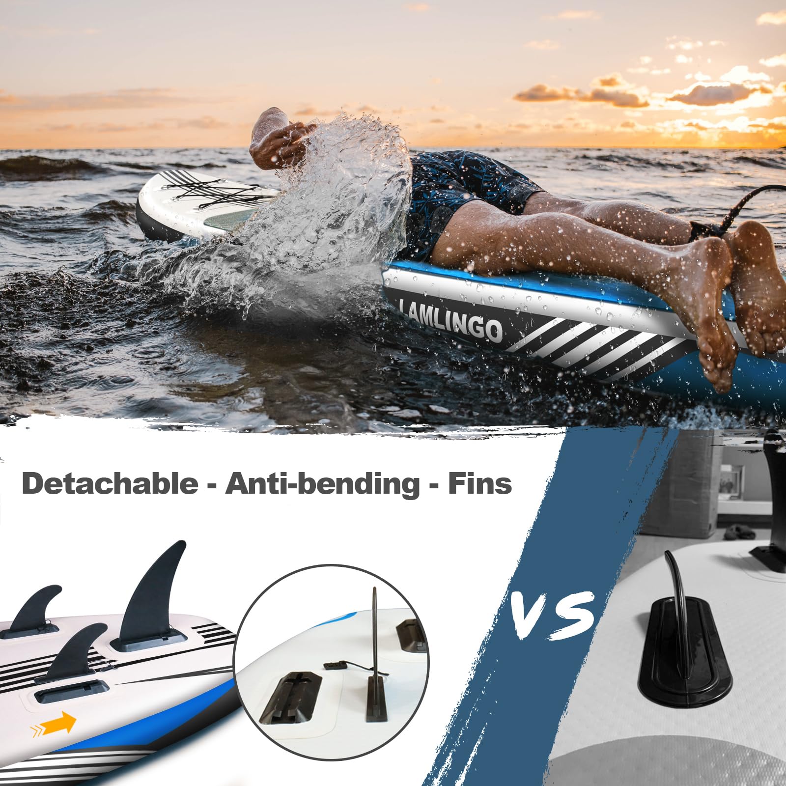 Rolimate SUP Board Paddle Board Dickes Stand Up Paddling SUP Board Set für Sport Rudern/Rucksack/Spule Leine/Leash/Mobiles Wasserdichtes Gehäuse