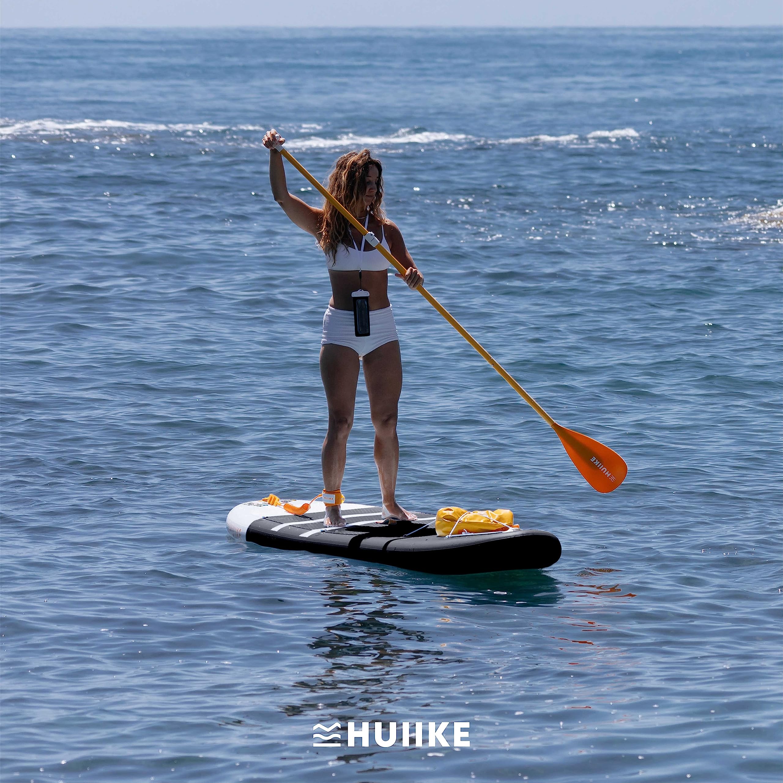 HUIIKE SUP Board 305×84×15 cm – aufblasbares Stand-Up-Paddle mit Paddel, Finnen & Pumpe, stabiles Board bis 130 kg Belastbarkeit