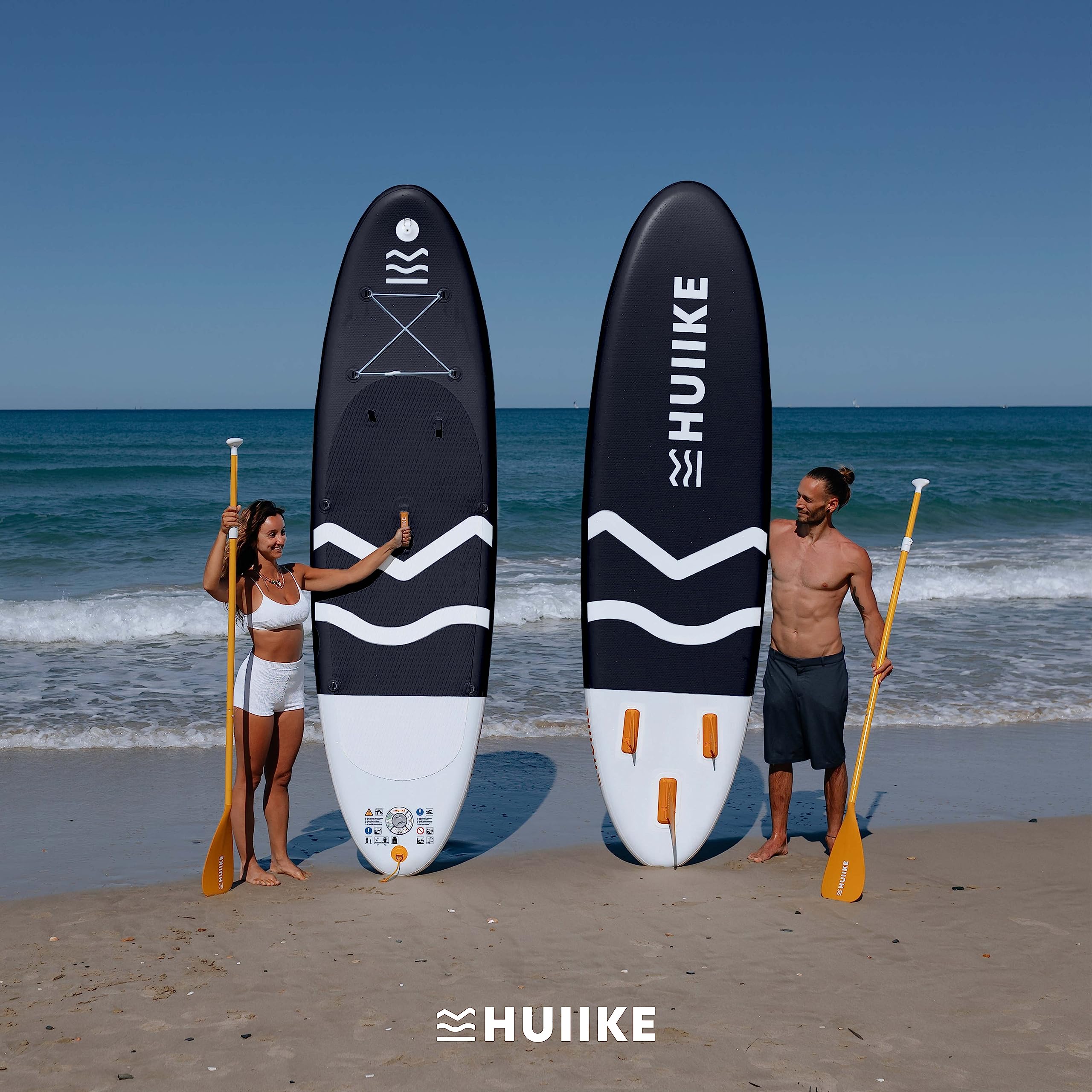 HUIIKE SUP Board 305×84×15 cm – aufblasbares Stand-Up-Paddle mit Paddel, Finnen & Pumpe, stabiles Board bis 130 kg Belastbarkeit